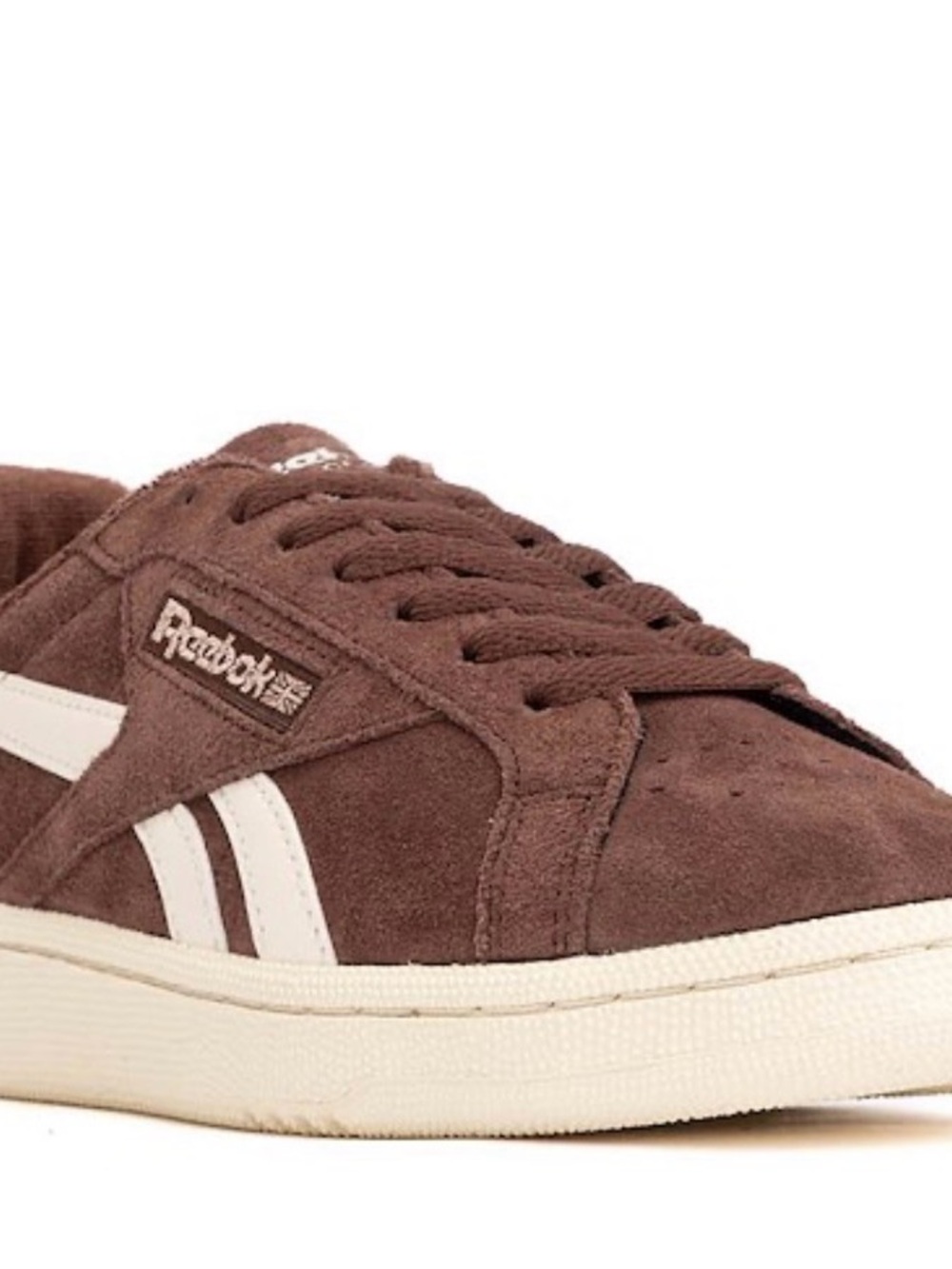 Reebok Brown Suede Low-Top Sneaker with White Stripes (club C Grounds) - Picture 3 of 8